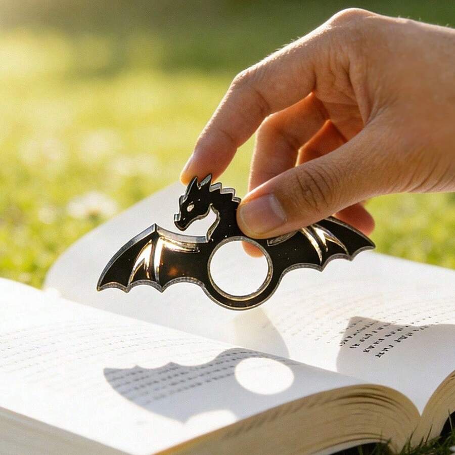 1pc Acrylic Thumb Book Holder Moon Phase Dragon Design Page Fixer Comfort Grip Single Hand Reading Aid Thumb Support Bookmark Portable Reading Companion For Students Book Lovers Readers Perfect For Travel & Commute - Style a - View 1