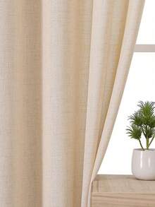 1pc Linen Material Modern Linen Gauze Curtain - Japanese Linen Style, Rod Pocket Design, Suitable For Living Room And Bedroom - Transparent And Light Filtering Curtain, Living Room Curtain, Bedroom Curtain (Tieback Not Included) - Multicolor - View 6