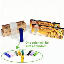 創意手捲菸具套組：風味捲紙 + 隨機可重複使用吸嘴 + 紙濾嘴組，手捲菸套裝，多種口味可選 - 查看 8