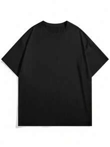 Herren Sommer Mode minimalistisches Buchstaben-Muster Rundhals Kurzarm T-Shirt | Basic Stil Straßen Lässig vielseitiges Top - nero - Visualizzare 4
