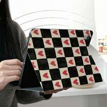1 buah Casing Tablet Lipat Tiga Motif Papan Catur Hitam Putih dengan Hati Merah, Penutup Penyangga Magnetik Multi-Sudut dengan Fitur Tidur/Bangun Otomatis, Kompatibel dengan iPad PRO/AIR, Kompatibel dengan , Kompatibel dengan Pad 5/6/8, Kompatibel dengan Oppo Pad, Kompatibel dengan Matepad, Kompatibel dengan Vivo Pad, Kompatibel dengan Honor Pad, Kompatibel dengan Lenovo Xiaoxin Pad - MultiWarna - View 6