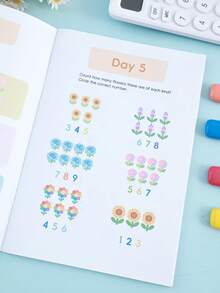 20-Day Preschool Math Logic Workbook, Interactive Early Math Skills Training Book, Suitable For Children 3+ Years Old, Home Learning Activities, Back To School, Graduation Season Learning Gift - Multicolor - View 7
