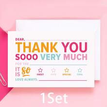 ThreeKin Collective Kids Fill-In-The-Blank Thank You Cards With White Envelopes, Double-Sided Postcards | Fun Colorful Design For Birthdays, Holidays And Other Occasions - Bright - View 8