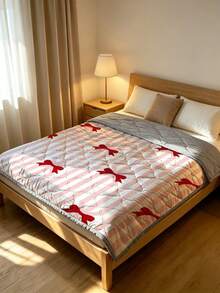 1 pieza Manta ultra suave y refrescante - Ropa de cama ligera para todas las estaciones, con patrón de lazo de moda, 100% poliéster, lavable a máquina, adecuada para cama individual/doble, hotel, camping y decoración del hogar, ropa de cama de lujo de grado hotelero | Diseño moderno cosido - Multicolor - Ver 10