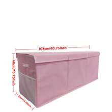 3-Grid Extra-Large Children's Toy Box, Storage Box, Foldable And Sturdy Storage And Organizing Box With Mesh Pockets, Size 40 Inches *14 Inches *16 Inches, Storage Basket, Grey/Pink/Purple, Holiday Gift, Suitable For 16 Scenarios - 查看 9