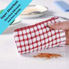 10/20pcs Of Double-Sided Dishwashing Cloths, Ideal For Kitchen Cleaning, Featuring A Non-Shedding Plaid Design, Effective As A Stain Remover Scouring Pad, Assorted Styles Available. - 10 Mixed Colors - View 4