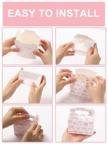 1/6/12pcs Pink Bow Gift Boxes, Bow Theme Birthday Party Decorations, Gift Packaging Boxes, Baby Shower Decorations, Gender Reveal Party Decorations, 1st Birthday Party Favor Boxes, Pink Birthday Decorations, Princess Party Decorations, Wedding Decorations, Bow Decorations, Baby Shower Favors - Multicolor - View 9