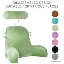 Adult Reading Pillow With Arms, Back Support Cushion For Bed, Detachable Washable Cover With Pocket, Ideal For Reading & Relaxing - Green - View 10