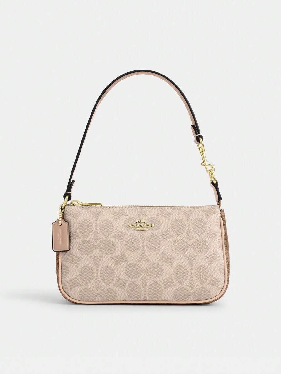 Coach Nolita 19 Shouder Bag for Women,Leather Wristlet Bag Casual Clutch Handbag Purse with Zipper Closure for Daily Shopping Use