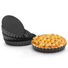 Baking Tart Mold, Detachable Bottom Non-Stick Carbon Steel Tart Pan, Oven Baking Savory Pie/Pie Dish (Multiple Sizes Available) - Multicolor - View 9