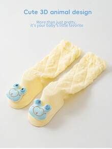 2 Pairs Baby Long Socks, 0-1 Year Old, Breathable Mesh, Cartoon Animal Pattern, Summer - Multicolor - View 5