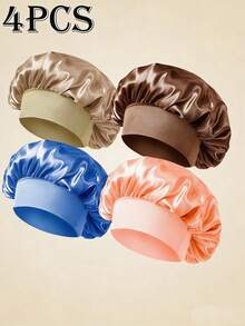 1/4 buah Topi Tidur Elastis Wanita 2026, Topi Pelindung Rambut Lembut dan Nyaman Warna Polos Musim Panas, Aksesori Fashion Ringan untuk Penggunaan Sehari-hari, Hadiah - MultiWarna - View 4