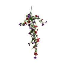 4 Stücke künstliche hängende Blumen für den Außenbereich, UV-beständige künstliche Pflanzen für Frühling und Sommer Dekoration, sehen echt aus, künstliche lila und rote Blumen für Außenpflanzgefäße, Veranda, Terrasse Dekoration, ideal für Raumdekoration, Hochzeitszubehör, Feiertagsparty, Garten, Heimdekoration - Verschiedenfarbig - Übersicht 12