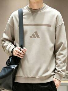 adidas 休閒舒適柔軟百搭運動套頭衛衣 男款 灰色 - 灰色 - 查看 1