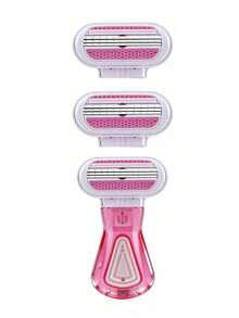 Maquinilla de afeitar para depilación de mujer, adecuada para axilas, piernas y zona del bikini, maquinilla portátil, maquinilla manual rosa, hoja de afeitar de manual para bikini de mujer depilación/afeitado/hoja de 5 capas, hoja de acero inoxidable cabezal de maquinilla rosa reemplazable, regalo para niñas esencial de viaje (mango de maquinilla + cabezal de maquinilla + caja de almacenamiento) - Multicolor - Ver 12