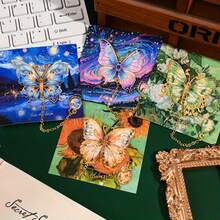 1pc Vintage Butterfly Floral Hollow Metal Bookmark With Pendant, Page Marker Bookmark Divider, Suitable For Home Office Study, Ideal Gift For Book Lovers, Aesthetic Decorative Stationery - 1Pc - View 2