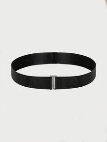 1/3pcs Plus Size Belts For Women, Invisible Stretch Belt For Women Plus Size, No Show Belts, Elastic Strap Flat Buckle Adjustable - Black Buckle - View 6