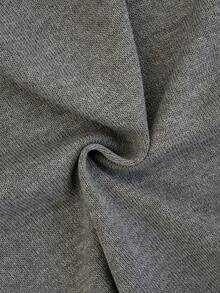 Women's Autumn Korean Casual Grey Round Neck Fitted Short Sleeve Knit Top, Suitable For Casual Holiday Outings, Festivals, Shopping - Grey - View 9