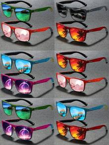 2pcs Women's Outdoor Sports Glasses With Multi-Color TAC Coated Lenses, Classic Square Frame Design For Outdoor Activities And Photography - Multicolor - View 14