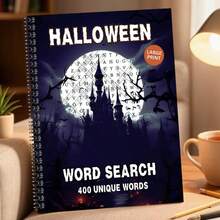 كتاب البحث عن الكلمات بموضوع الهالوين، 400 كلمة فريدة، تصميم ديكور الهالوين، تعلم الثقافة التقليدية للهالوين (القلم غير مشمول) - قطعة واحدة - مشاهدة 3