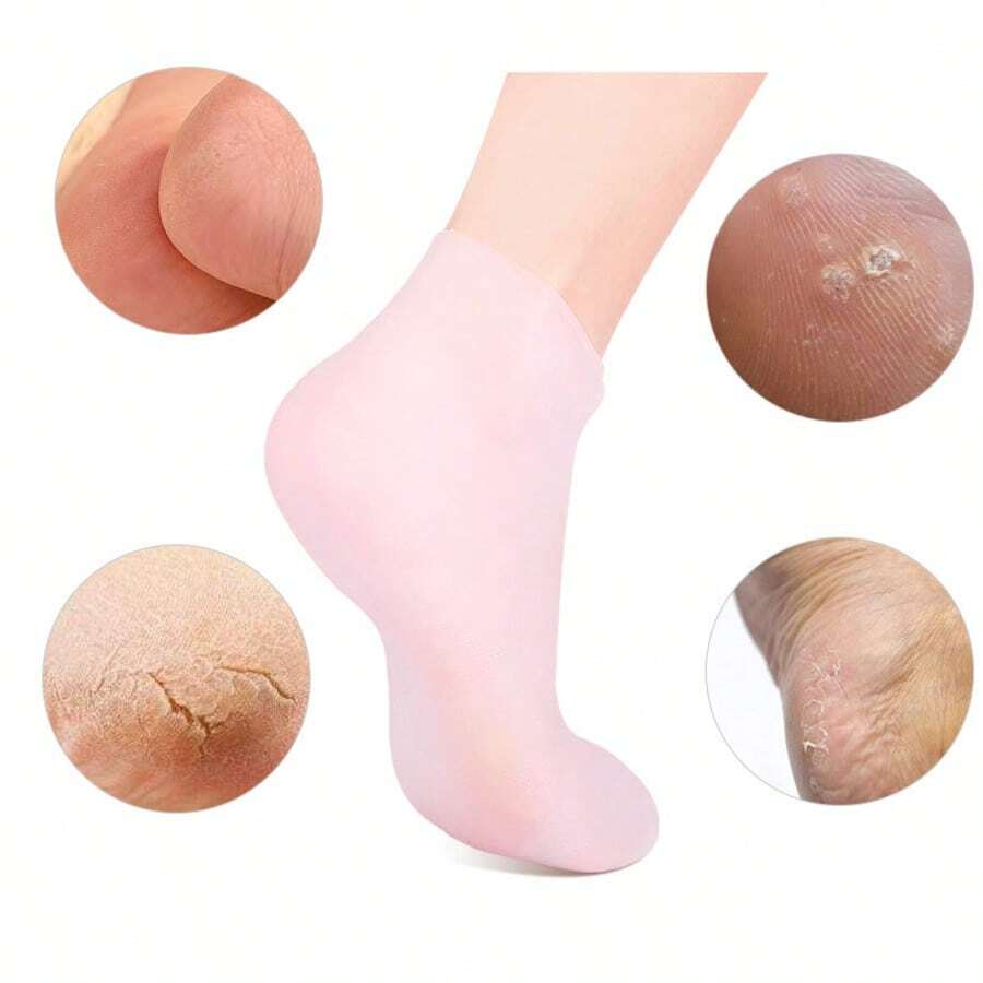 2/4pcs Silicone Foot Moisturizing Socks, Suitable For Cracked And Dry Feet, Personal Foot Care Product, Can Be Used With Foot Cream, High Elasticity Silicone Moisturizing Socks