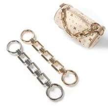 1 pieza Cadena de extensión de bolso de mano cuadrada gruesa, accesorio de reemplazo de correa de bolso estilo cadena gruesa con broche de gancho y anillo de resorte, accesorio decorativo universal de correa de bolso cruzado para bolso de hombro DIY - Multicolor - Ver 4