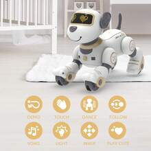 Perro electrónico a control remoto (3 colores) - Juguete mecánico con control de voz inteligente, compañero para niños, regalo perfecto para vacaciones/Acción de Gracias/Regreso a clases/Día del Niño/Navidad/Cumpleaños/Año Nuevo/Halloween/Pascua - Multicolor - Ver 10