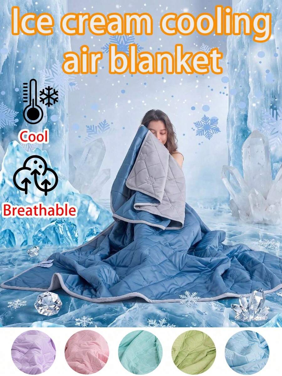 1pc 6 Colors Optional Outdoor Camping & Home Dual-Use Cooling Summer Blanket | Instant Cooling Fabric, Breathable And Sweat-Resistant, Quilted Temperature Lock, Machine Washable And Easy Care, Suitable For Summer Air-Conditioned Room / Picnic Mat Blanket, Keep You Cool And Refreshing Through The Hot Summer