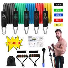 1 Set Resistance Band Kit, Includes Door Anchor + Handle + Storage Bag + Leg & Ankle Straps (11pcs), Suitable For Resistance Training/Body Relaxation/Home Workout, No Gym Needed, Christmas Home Fitness/Daily Exercise Super Convenient - Multicolor - View 2