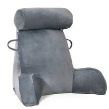 Adult Reading Pillow With Arms, Back Support Cushion For Bed, Detachable Washable Cover With Pocket, Ideal For Reading & Relaxing - Grey - View 7
