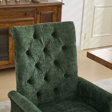 69 Cm Dining Chairs In Chenille For Kitchen And Dining Room - 橄欖綠 - 查看 10