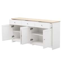 White Sideboard With Wood Grain Finish - Living Room Or Dining Room - 白色 - 查看 9