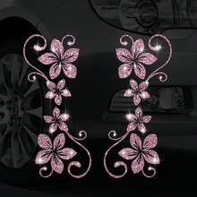 1pc Shiny Vine Floral Car Sticker, Plant & Flower Pattern, Self-Adhesive, No Residue, Easy To Install, Suitable For Cars, Trucks, Motorcycles, Glass Windows, Laptops, Plant Lovers, Etc. - one-size - View 11