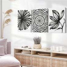 3pcs Modern Black & White Vertical Botanical Floral Wall Art - Vertical Canvas Paintings With Wrap-Around Wood Frame, Monochrome Plant Decor Suitable For Living Room, Bedroom, - Vertical Wall Decor - Framed - View 5