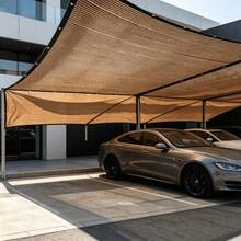 1pc Multi-Size Brown Sunshade Net, Suitable For Various Outdoor Locations, Space-Saving Storage, Easy Installation, Can Be Used For Parking Lots, Swimming Pools, Outdoor Restaurants And Other Places For Sun Protection - Multicolor - View 4