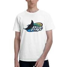 Tam-Pa-Bay-Rays Men's T-Shirt, Soft And Stretchy Cotton, Round Neck, Comfortable Slim Fit, Breathable And Durable, Basic For Everyday Wear, Office Or Casual Outings - 白色 - 查看 4