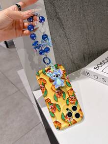 Disney Has Authorized, Phone Case - Chain Set, The Stitch Lilo & Stitch 3D Phone Case Plus A Silicone 3D Stitch Bracelet With Metallic Ring Removable Bracelet, Stitch And Angel Pattern, Compatible With Iphone17/16/15/14/13/12/44/XS/XR/X Plus Pro Max, A Stylish Cartoon Phone Case, The Perfect Gift Choice, Phone Protection, Durable Phone Cover, Great Gift For Friends And Family. - 白色 - 查看 5