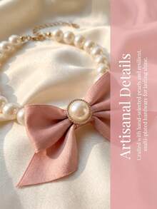 1 pièce Collier de perles pour chat, collier nœud de perles mignon, convient aux petits et moyens chiens et chats, collier décoratif de Noël pour animaux de compagnie - Multicolore - Voir 5
