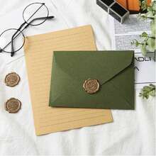 16pcs Thick Linen Envelope Set, Includes 3 Envelopes, 10 Handwritten Love Letter Cards, And 3 Wax Seals. Envelope Stationery Set, Thick Linen Envelopes, Handwritten Love Letters, Gift For Boyfriend/Girlfriend, Birthday, Elegant Stationery - 16pcs - View 15