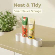Cylindrical Partition Storage Box, Household Small Tool Storage For Kitchen Cylindrical Storage Container - White - View 1