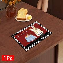 1pc Home Decor Chef Pattern Printed Dish Drying Mat, Absorbent Countertop Mat For Espresso Machine, Sink Drain Mat, Kitchen And Bathroom Supplies - Multicolor - View 16