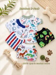 3pcs Random Color Pet Jumpsuit Pajamas, Adjustable Size, Suitable For Small And Medium Dogs - Multicolor - View 16