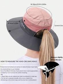1pc Unisex Sun Protection Bucket Hat, Women's Summer Sun Hat, Outdoor Quick-Dry Hat, Suitable For Matching With Summer Outfits And Dresses - A - View 3