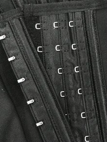 1pc Black Waist Cincher With Button & Zipper Closure, Tummy Control Waist Trainer - Black - View 3