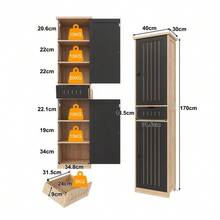 Kitchen Cabinet, 170 * 40 * 30 Cm, With 2 Doors And 1 Drawer, As Well As Adjustable Shelves For Flexible Storage. Suitable For The Kitchen, Dining Room Or Living Room. - Black - View 5