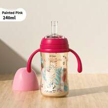 1pc Kids Animal PP Material Anti-Drop 240ML/300ML Painted Style Baby Bottle Suitable For Home, Travel And Outdoor - Blue/Pink - View 9