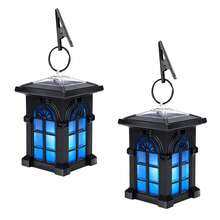 POSE UP 2/4pcs Solar Flame Clip Lights, Vintage Outdoor Hanging Lights, Realistic Flickering Flame Effect, IP44 Waterproof Warm White Solar Garden Lights, Yard Garden Porch Fence Decorative Lights, Halloween Christmas Holiday Party Decoration - Cabin Lamp - View 12