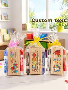 1pc Custom Teacher Name Chalkboard Eraser, Personalized Wooden Blackboard Cleaner, Back To School Teacher Appreciation Gift,Custom Name Blackboard Eraser For Classroom Decor Teacher Gift - Multicolor - View 1