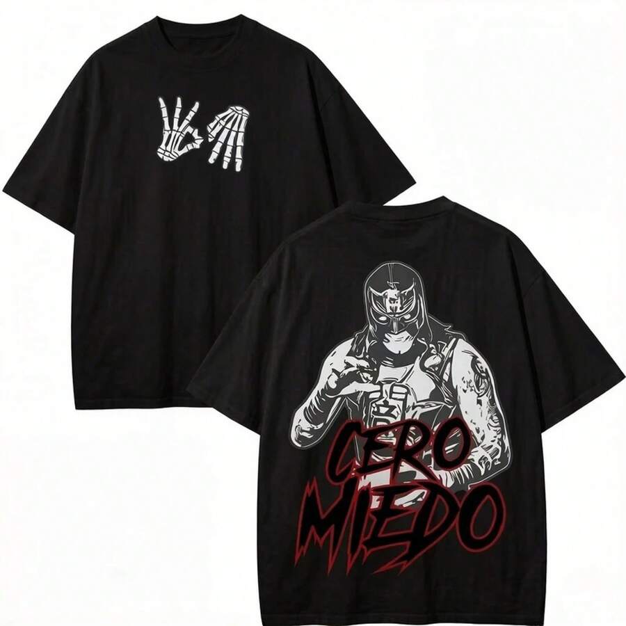 Penta El Zero Miedo Merch Tracklist Maglietta in Cotone Estiva Donna Uomo Moda HipHop Lavaggio Vintage Maniche Corte - 2 - Visualizzare 1