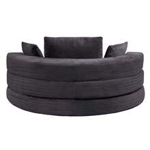 Flieks Multifunktionales freistehendes Klappsofabett (Boneless Couch) – Ovales Bett mit Kissen, modulares Sofa, Cordstoff-Bezug (173 x 176 cm), geeignet für Apartments, Wohnzimmer, Schlafzimmer - Dunkelgrau - Übersicht 7